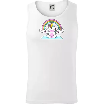 Yoga jednorožec - duha - Tílko pánské Core - M ( Bílá )