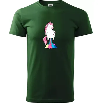 Jednorožec prdí - Triko extra velké (5-8XL) - 6XL ( Lahvově zelená )