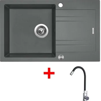 Granitový dřez Sinks LINEA 780 XC Titanium + Elasta nerez/černá