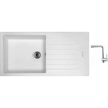 Granitový dřez Set Sinks PERFECTO 1000 Milk + baterie Sinks MIX 3 chrom