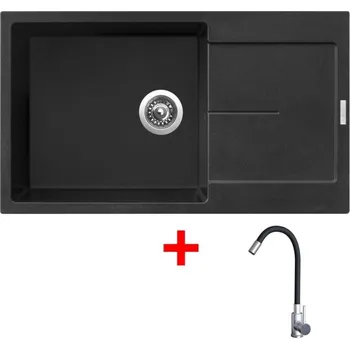 Granitový dřez Sinks ULTIMA 860 XXL Metalblack + Elasta nerez/černá