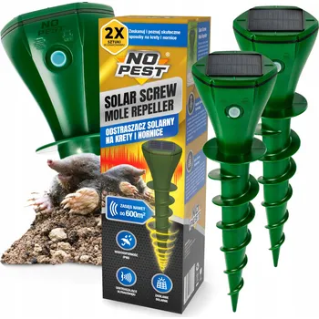Odpuzovač zvířat Odpuzovač krtků a hrabošů No-Pest solární 2 ks, dosah 600 m2, IP 65