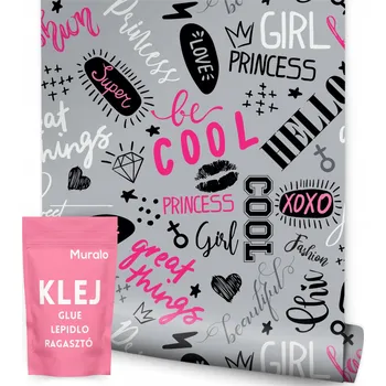 Fototapeta Tapeta pro mládež girl power typografie srdíčka