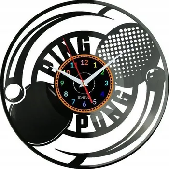 Hodiny Stolní tenis Ping-Pong HODINY NÁSTĚNNÉ DEKORATIVNÍ MODERNÍ VINYLOVÁ DESKA