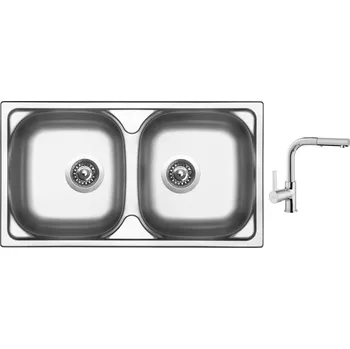 Set Sinks OKIO 780 DUO V leštěný + baterie Sinks ENIGMA S chrom