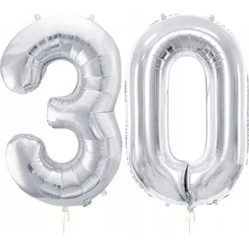Balónek Fóliové balónky číslo 30 stříbrné, 86 cm