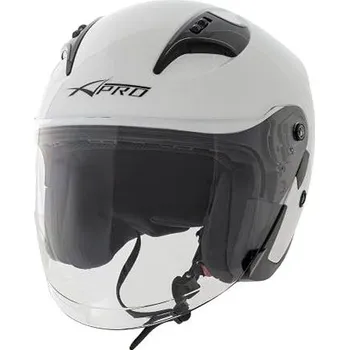 Motodoplněk A-PRO STREAM WH bílá otevřená jet přilba ,XL