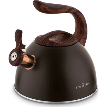 Varná konvice čajník 2,5l STRALRT hnědý, indukce, víčko, NR