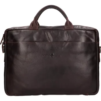 Pánská aktovka Kožená taška na notebook Greenwood Amos - tmavě hnědá