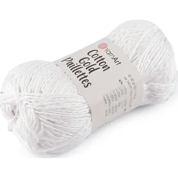 Příze Pletací příze Cotton Gold Paillettes s flitry 50 g