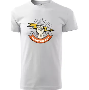 Pánské tričko Elektrikář blesk - Triko extra velké (5-8XL) - 8XL ( Bílá )