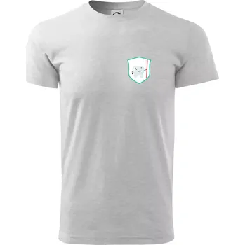 Pánské tričko Zoubek na prsu - zubní kartáček - Triko extra velké (5-8XL) - 8XL ( Světlešedý Melír )