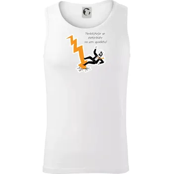 Nedotýkejte se elektrikáře na zem spadlého - Tílko pánské Core - L ( Bílá )