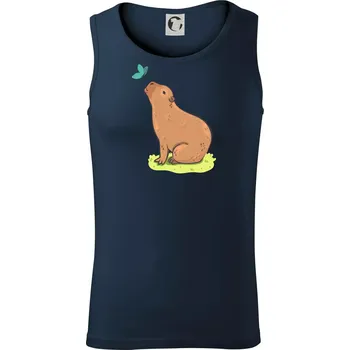 Kapybara a motýlek - Tílko pánské Core - S ( Námořní modrá (velmi tmavá - téměř černá) )