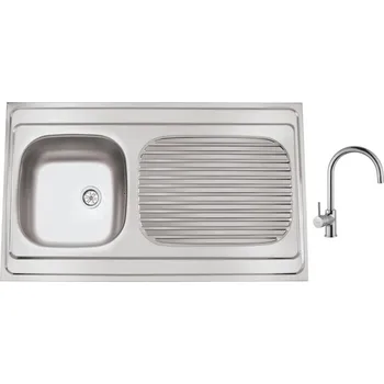 Kuchyňský dřez Set Sinks CLP-A 1000 M 0,5mm matný + baterie Sinks VITALIA chrom