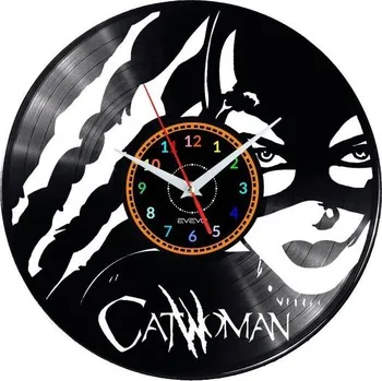 Hodiny CATWOMAN NÁSTĚNNÉ HODINY DEKORATIVNÍ MODERNÍ VINYLOVÁ DESKA