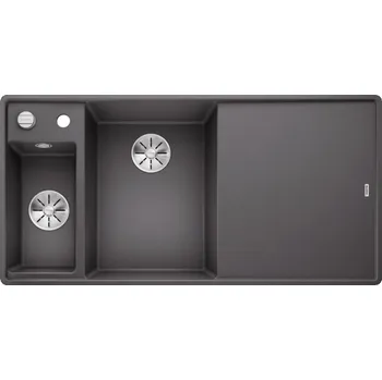 Granitový dřez Granitový dřez Blanco AXIA III 6 S-F InFino šedá skála sklen.kráj.deska dřez vlevo s exc.