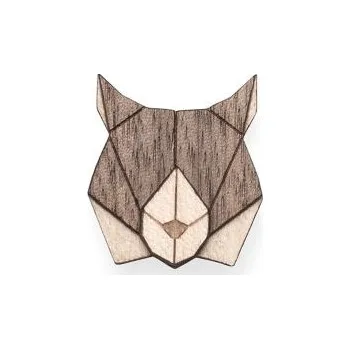 Brož Dřevěná brož Lynx Brooch s praktickým zapínáním a možností výměny či vrácení do 30 dnů zdarma - BR10