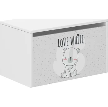 úložný prostor na hračky Dětská truhla na hračky - BÍLÝ MÉĎA