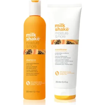 Kosmetická sada milk_shake® Moisture & More milk_shake® Moisture & More Shampoo hydratační šampon pro suché vlasy 300 ml + milk_shake® Moisture & More Conditioner hydratační kondicionér pro suché vlasy 250 ml kosmetická sada