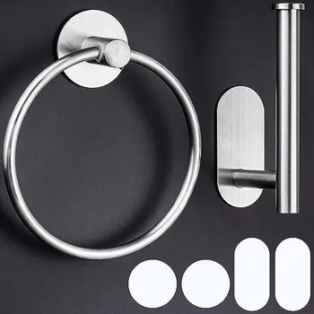 Obraz Držák na toaletní papír a kruh na ručník