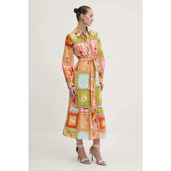 Dámské oblečení Šaty s příměsí lnu Never Fully Dressed NFDDR1782 oranžová 22X, vel. L