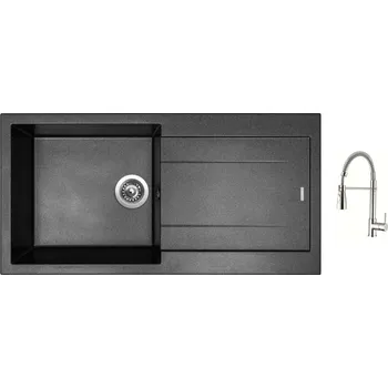Granitový dřez Set Sinks AMANDA 990 Metalblack + baterie Sinks MIX 35 PROF S chrom