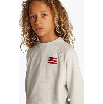 Chlapecká mikina Dětská mikina Tommy Hilfiger bílá barva, s potiskem, KB0KB09571 KB0KB09571.PPYA 00X, vel. 152