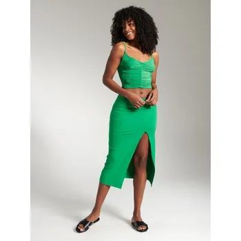 Dámské tričko Sinsay - Crop top na ramínka - zelená - 8984J-76X - 8984J-76X-XL