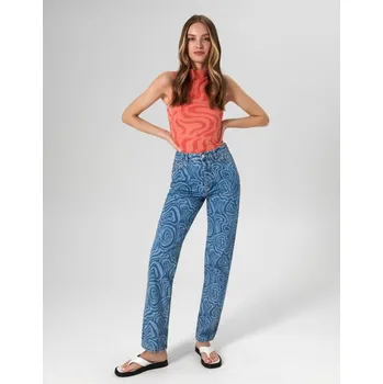 Sinsay - Vzorovaný crop top - oranžová - 9003J-23X - 9003J-23X-S