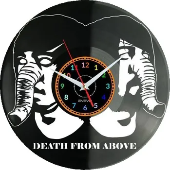 Hodiny DEATH FROM ABOVE 1979 NÁSTĚNNÉ HODINY DEKORATIVNÍ MODERNÍ VINYLOVÁ DESKA W