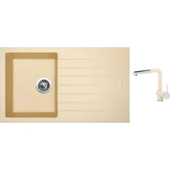 Granitový dřez Set Sinks PERFECTO 860 Sahara + baterie Sinks MIX 3 P Sahara