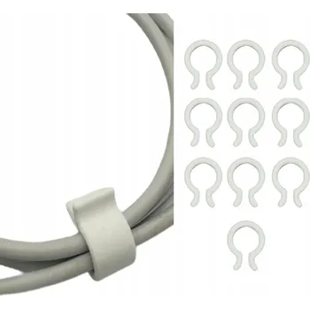 ORGANIZÉR / DRŽÁK KABELŮ - KLIPY, SADA 10 KS, BÍLÉ