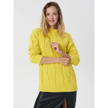 Dámský svetr Sinsay - Svetr z dekorativního úpletu - neonová - 5185O-71X - 5185O-71X-S