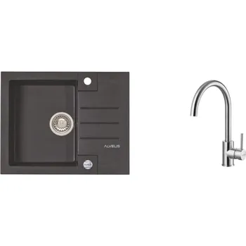Granitový dřez SET ALVEUS ROCK 30/05 + BATERIE ELZA BRS