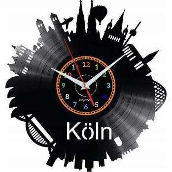 Hodiny KOLONIA KOLN nástěnné hodiny DEKORATIVNÍ MODERNÍ vinylová deska VINYL NA P