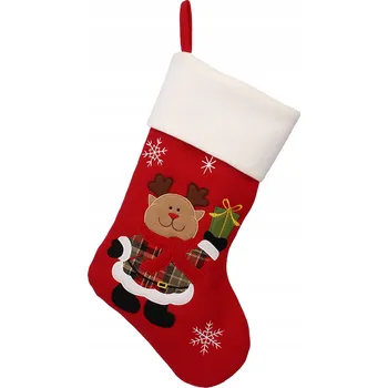 Vánoční dekorace Červená vánoční punčocha, Sob 45 cm