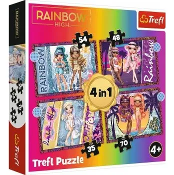 Puzzle Trefl Puzzle Rainbow High: Módní panenky 4v1 (35,48,54,70 dílků)