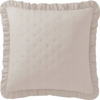 Povlak na polštářek Povlak na polštář 45x45 prošívaná s ozdobným volánem Celia BÉŽOVÝ