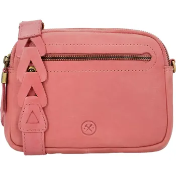 Kabelka Růžová kožená crossbody kabelka "Molly"