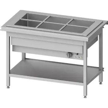 Vybavení pro vyvolávání a úpravu fotografie Stacionární vodní lázeň jednokomorová 3x GN 1/1, 2,4 kW, 1245x750x880 mm | STALGAST, ST122121