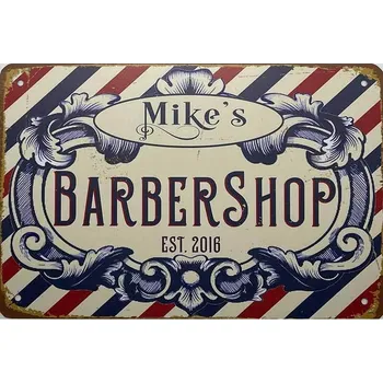 Obraz Plechová cedule Barbershop