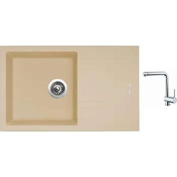 Kuchyňský dřez Set Sinks LINEA 780 N Sahara + baterie Sinks MIX 3 chrom