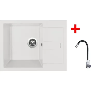 Granitový dřez Sinks AMANDA 650 Milk + Elasta nerez/černá