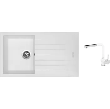 Granitový dřez Set Sinks PERFECTO 860 Milk + baterie Sinks MIX 3 P Milk