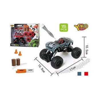 plyšák Stavebnice Auto 4WD 15ks, měřítko 1:32 - mix šedé nebo červené