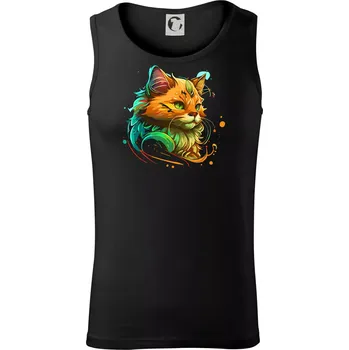 Kočka barevná zrzavá - Tílko pánské Core - XL ( Černá )