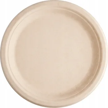 Jednorázové nádobí Eko talíře na párty z cukrové třtiny, přírodní, 50 kusů