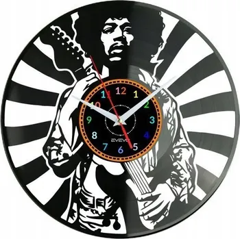 Hodiny JIMMI HENDRIX HODINY NÁSTĚNNÉ DEKORATIVNÍ MODERNÍ VINYLOVÁ DESKA