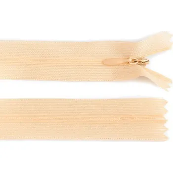 Zip Spirálový zip skrytý No 3 délka 60 cm dederon, malé, 306 béžová nejsv.
